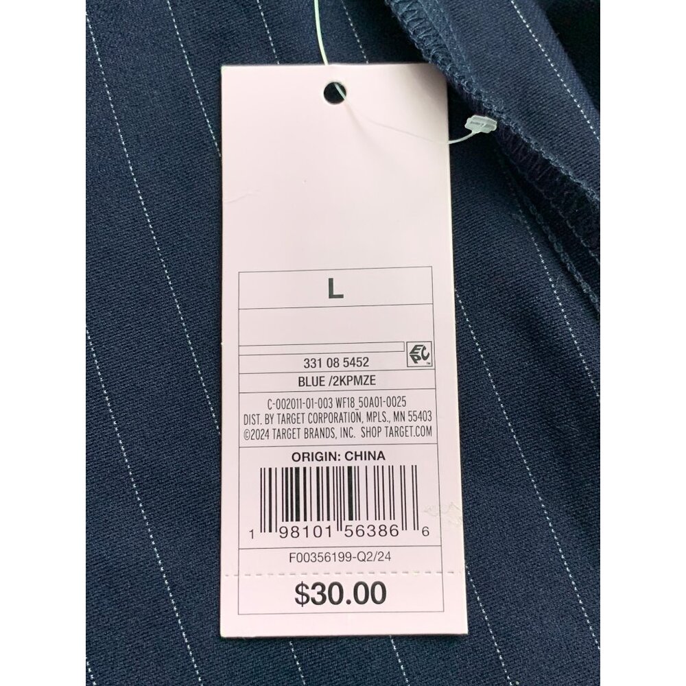 Wild Fable Junior Teens Navy Blue Strapless Pinstripe Dress Size Large - Picture 10 of 10